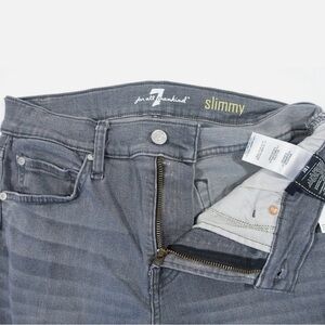 7 FOR ALL MANKIND JT511228P FADED GRAY 36 SLIMMY SLIM FIT STRETCH JEANS